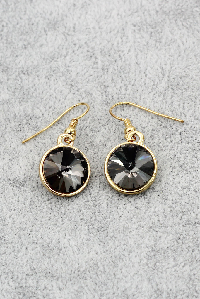 small round crystal earrings