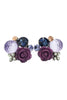 mysterious flower purple crystal ball earrings