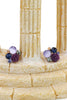 mysterious flower purple crystal ball earrings