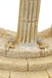 fashion ribbon cross crystal pendant earrings