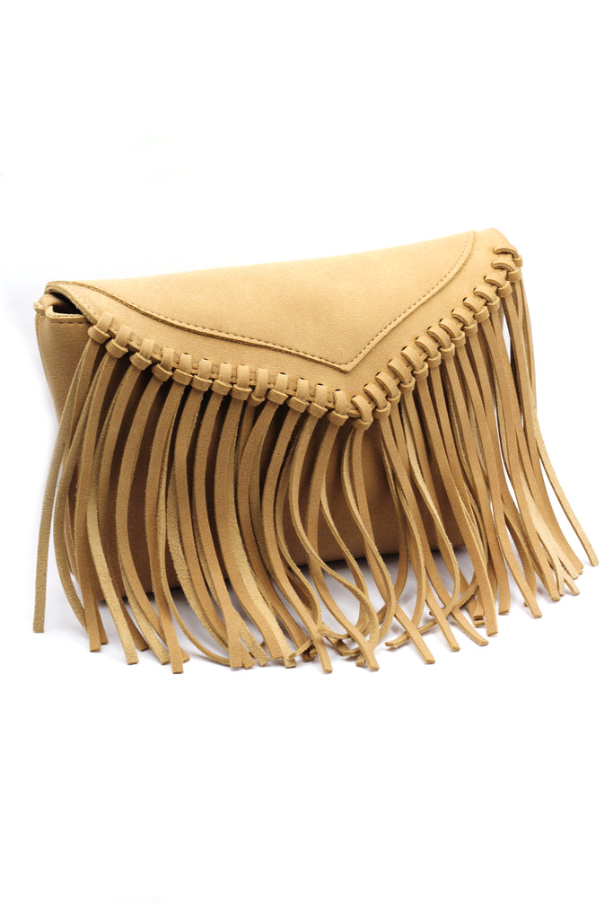 fringed suede shoulder small purse