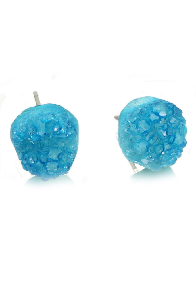 simple gradual change color crystal earrings