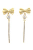bow tassel flashing crystal earrings