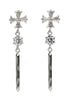 classical cross crystal earrings