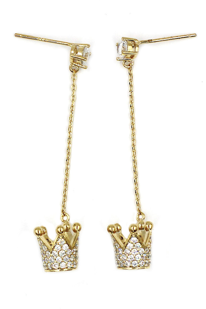 fashion pendant crown small crystal earrings
