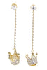 fashion pendant crown small crystal earrings