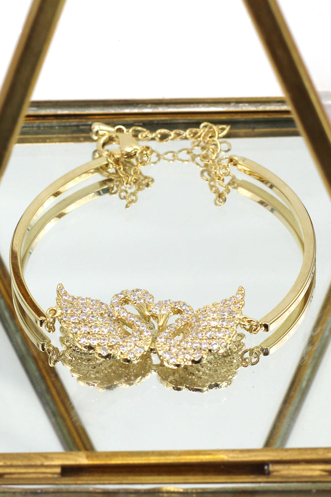 Swan love crystal bracelet