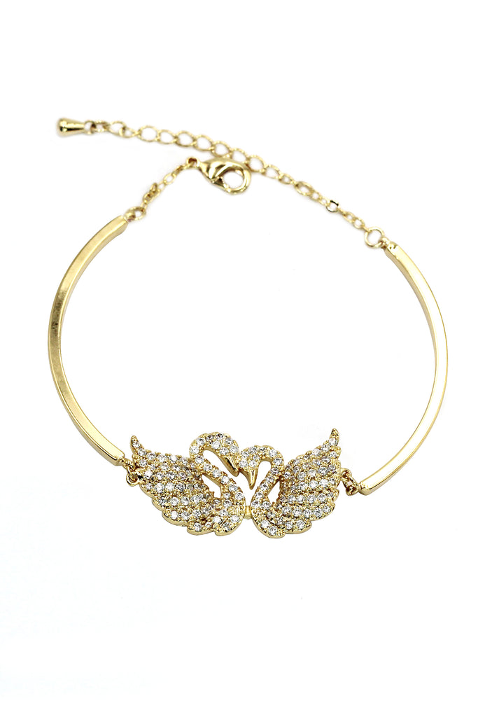 Swan love crystal bracelet