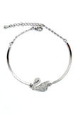 elegant encrusted crystal swan bracelet earrings set