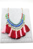 ethnic style colorful tassel necklace