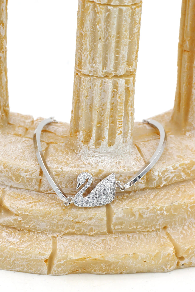 fashion crystal swan bracelet earring set