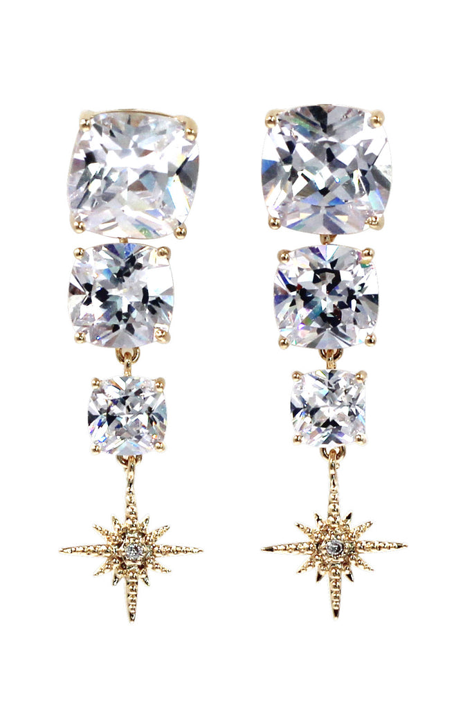 fashion inlaid crystal star bracelet earrings set