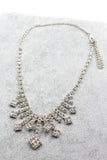 vintage small square crystal necklace