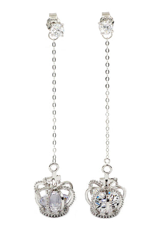 winky crystal silver earrings
