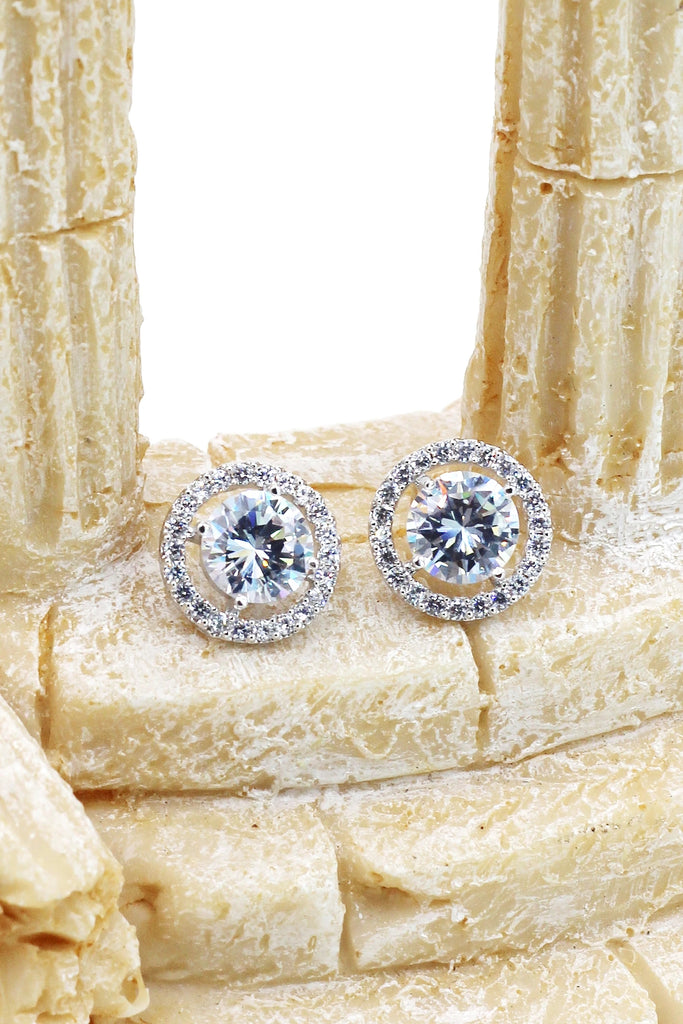 Simple crystal ring earring set
