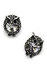 mini cute owl crystal earrings