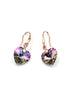 Purple love shape crystal earring
