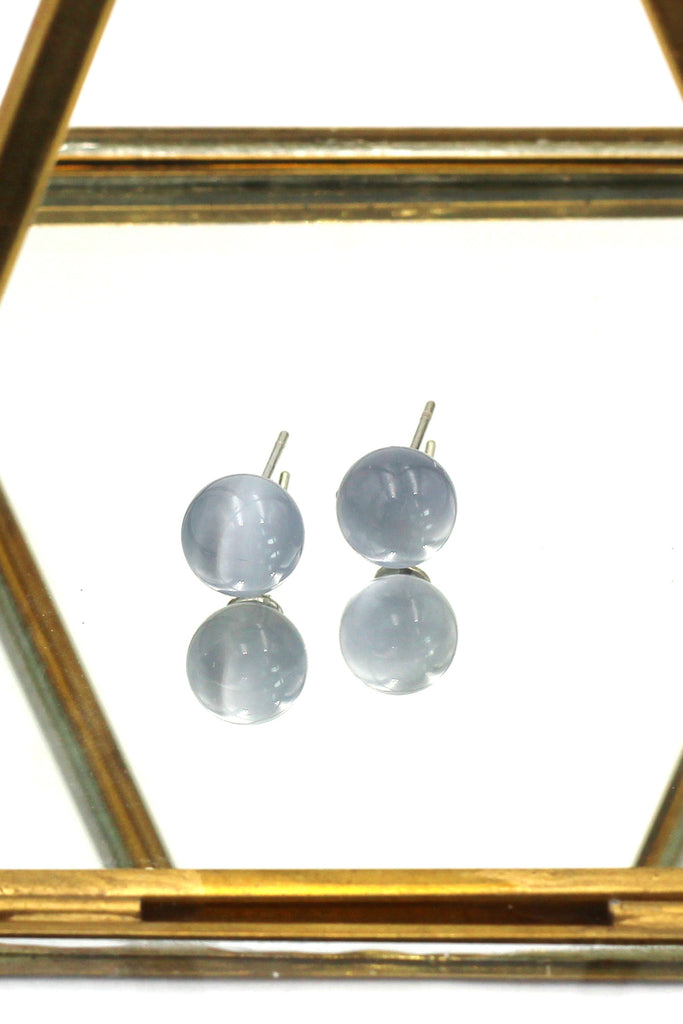 fashion ball silver needle earrings