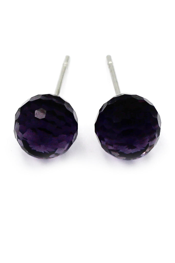 single crystal ball earrings