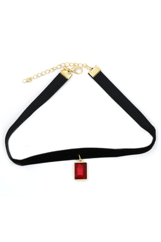 fashion double-chain pendant square crystal choker