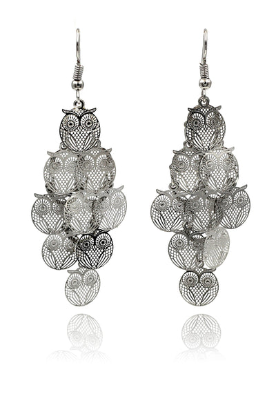 Fashion retro hollow owl earrings