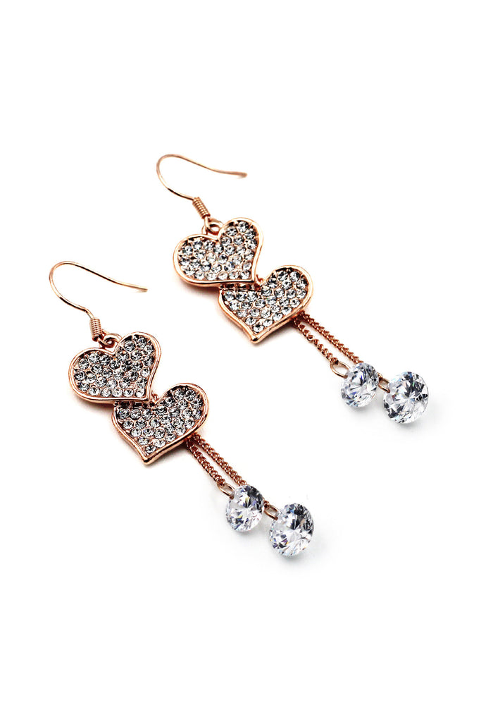 Love shape crystal earrings