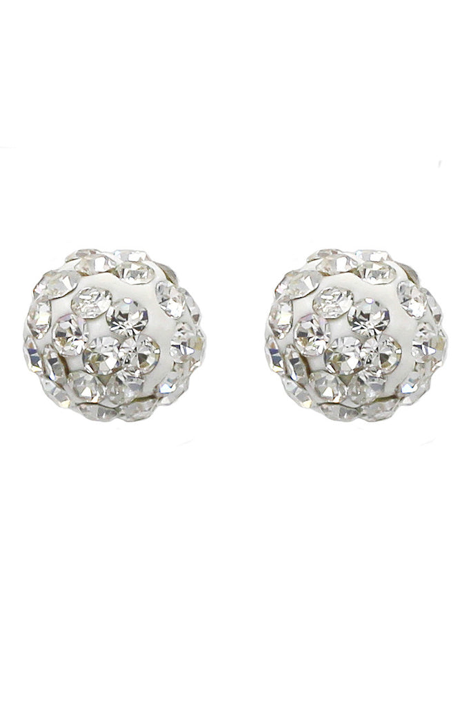 fashion white ball crystal earrings