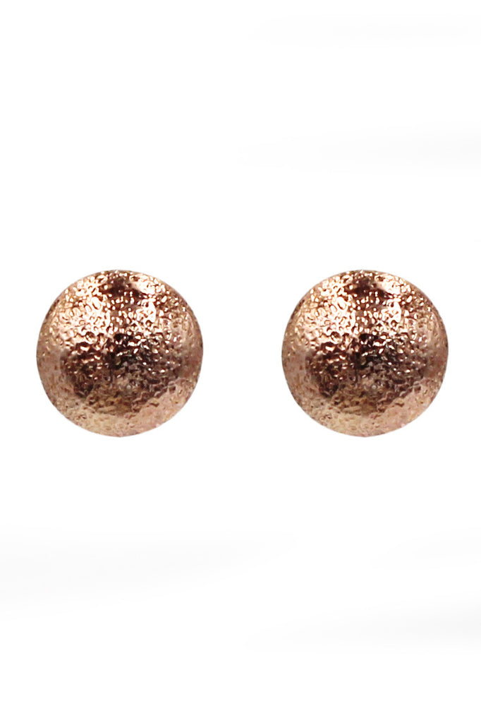simple small shield rose gold earrings