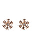 small rose gold snowflake earrings