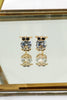 mini owl abdomen crystal earrings