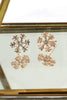 small rose gold snowflake earrings