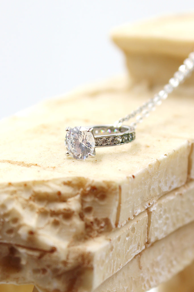 fashion crystal ring pendant necklace