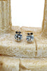 mini owl abdomen crystal earrings