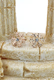 rose gold flower ring earring set