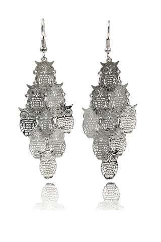 winky crystal silver earrings