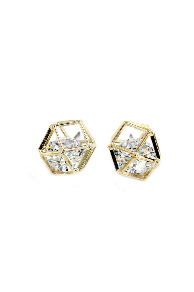 Small globular crystal earrings