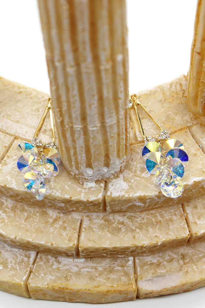 elegant bunches swarovski crystal earrings
