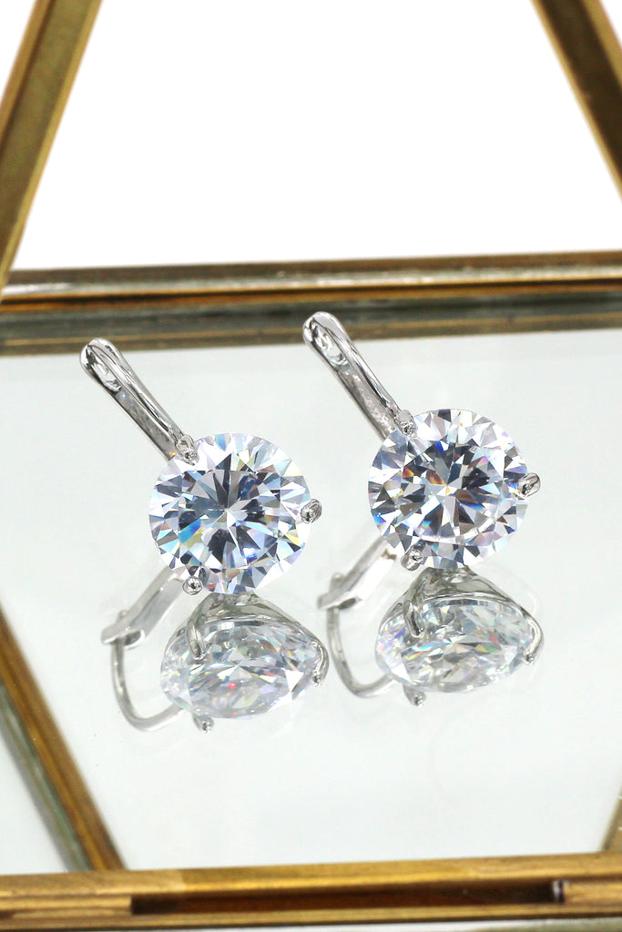 fashion three claw crystal studs earrings