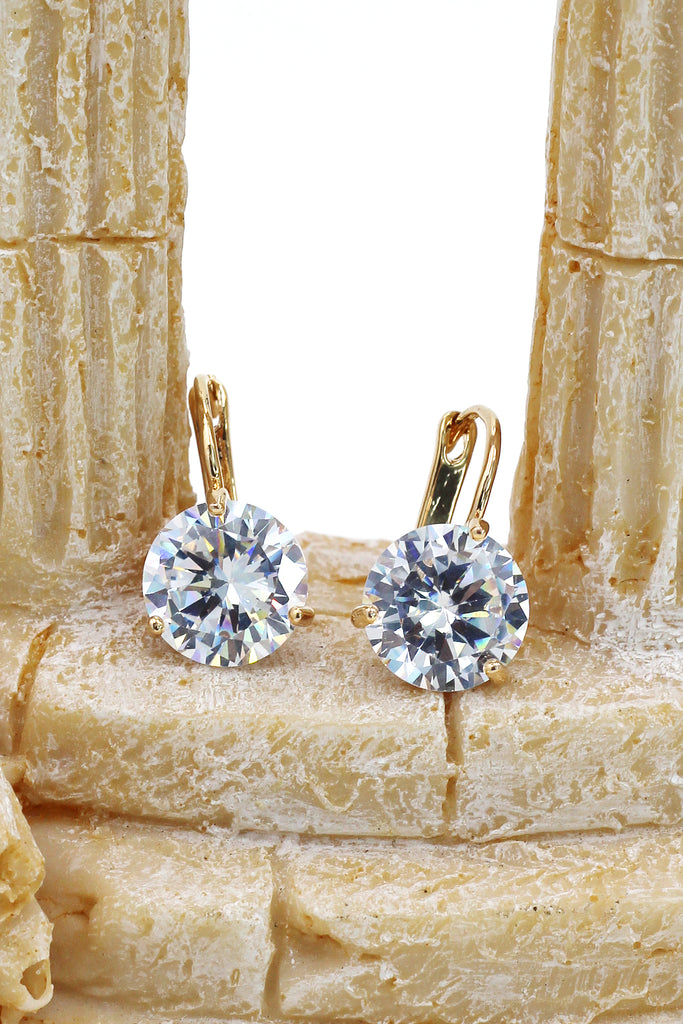 fashion three claw crystal studs earrings