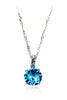 fashion clear blue crystal necklace