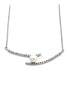 simple style crystal and pearl silver necklace