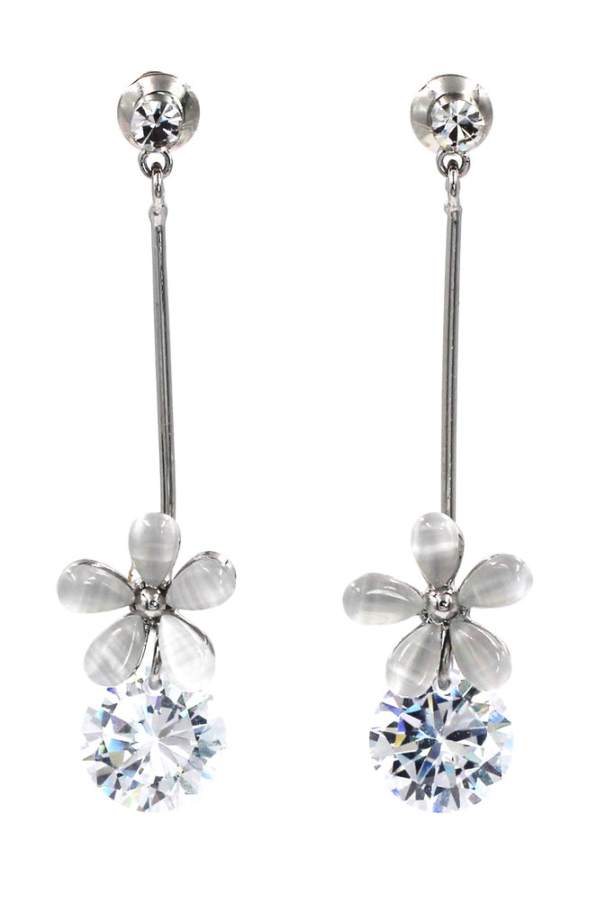 pendant flower crystal earrings
