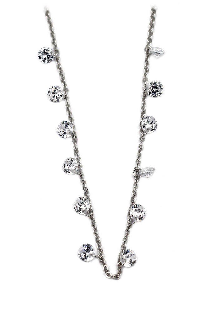 small crystal fine chain necklace