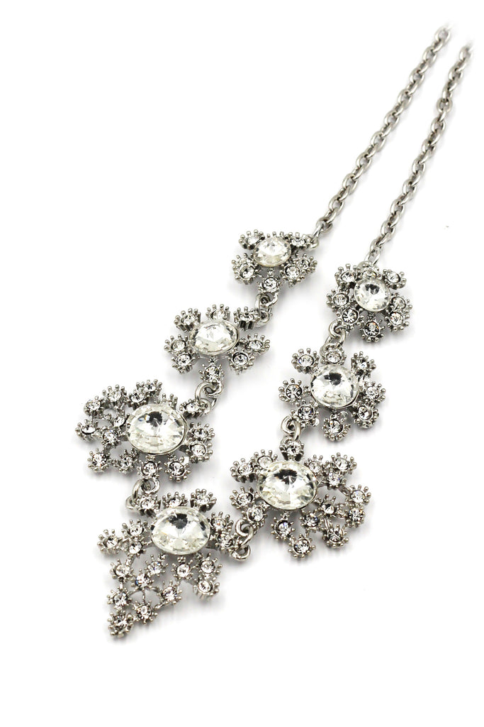 noble flower crystal necklace