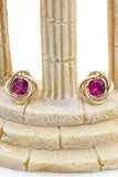 Flowers purple crystal earrings