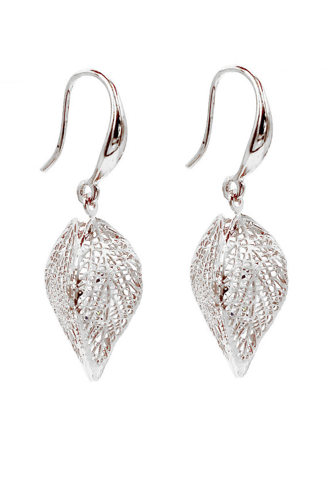 lady foliage crystal earrings