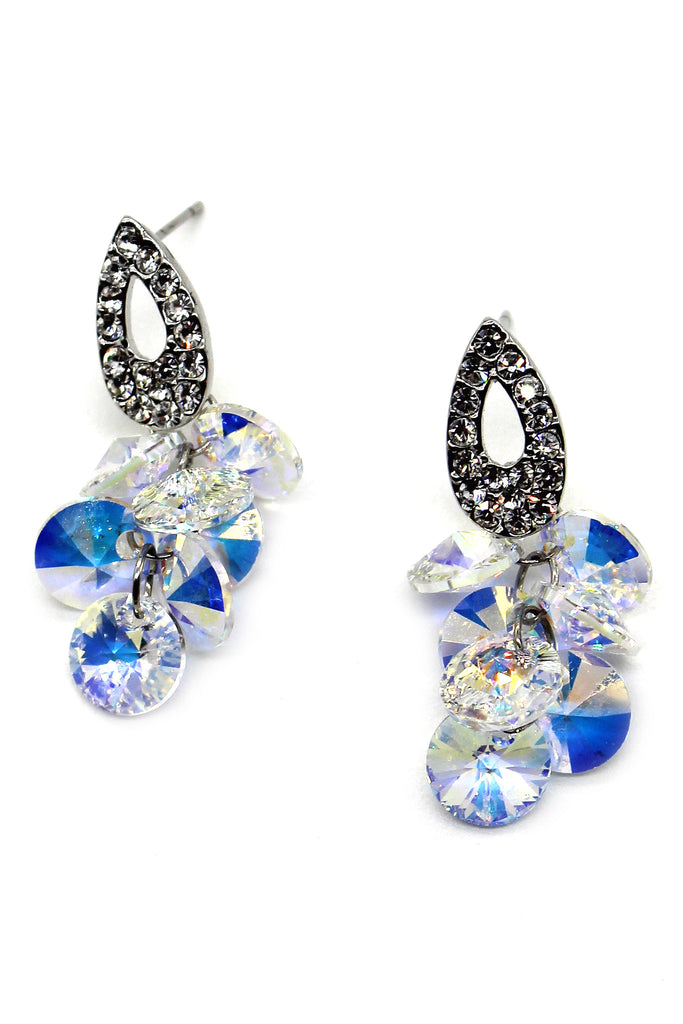 sparkling drop swarovski crystal earrings