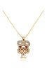 gold pendant owl necklace earrings set