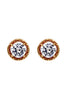 round gold crystal earrings