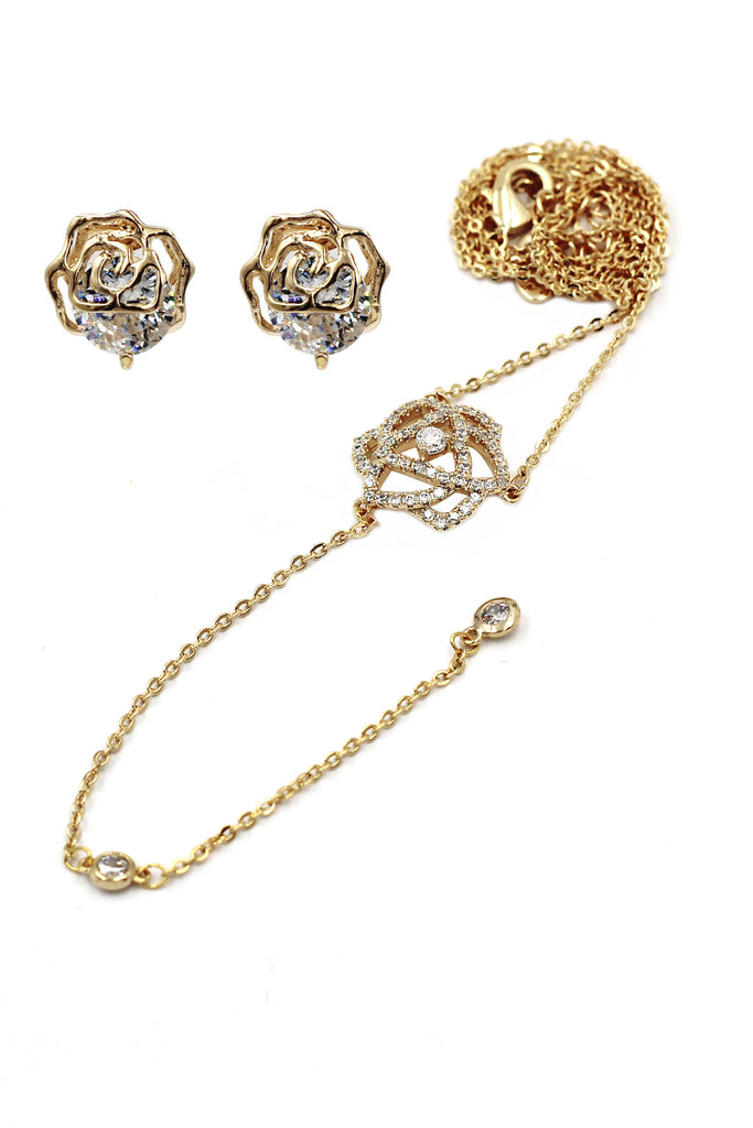 golden rose crystal set